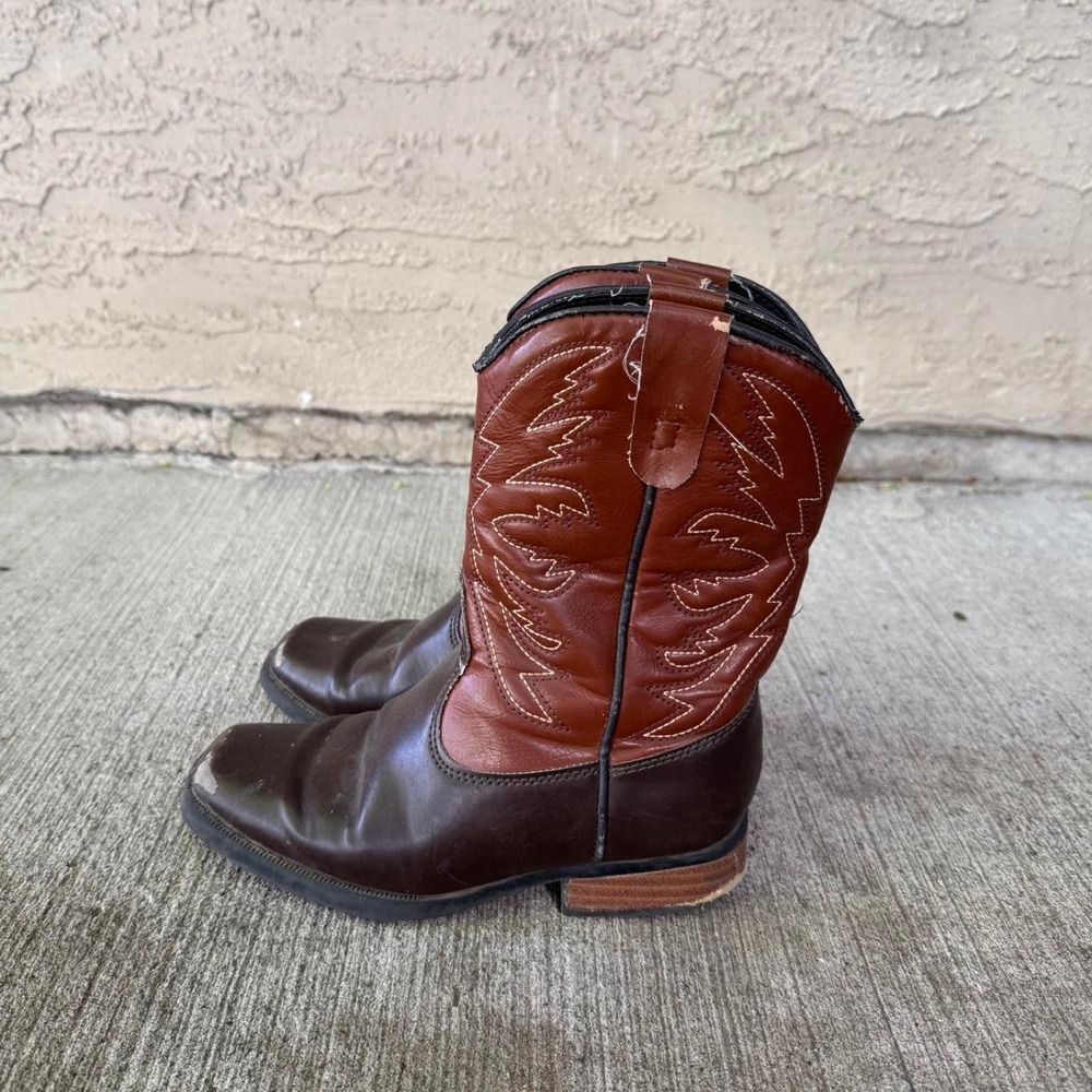 KIDS SMART FIT "SKID RESISTANT" BROWN COWBOY BOOTS